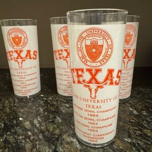 Vintage 1965 Orange Bowl University of Texas Glasses